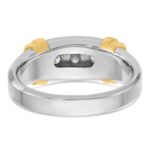 14k Two-tone IBGoodman Men's Polished 3-Stone Ring Mounting - Image 7