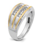 14k Two-tone IBGoodman Men's Polished 2-Row Ring Mounting - Image 8