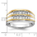 IBGoodman 14k Two-tone Men's Polished 2-Row 1/2 Carat AA Quality Diamond Ring - Image 3