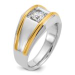 IBGoodman 14k Two-tone 1 carat Lab Grown Diamond VS/SI+ G+ Complete Polished Men's Solitaire Ring - Image 8
