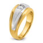14k Two-tone IBGoodman Men's Polished and Satin 3/8 carat Diamond Complete Ring - Image 7