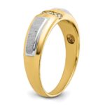 IBGoodman 14k Two-tone Polished and Satin Men's Three Stone Ring Mounting - Image 8
