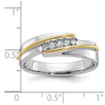 IBGoodman 14k Two-tone Polished Men's Five Stone Ring Mounting - Image 3