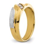 IBGoodman Two-tone 1/6 carat Lab Grown Diamond VS/SI+ G+ Complete Polished Satin and Grooved Men's Ring - Image 6