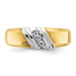 IBGoodman 14k Two-tone 1/6 carat Lab Grown Diamond VS/SI+ G+ Complete Polished Men's Ring - Image 4