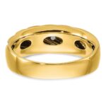 IBGoodman 14k with White Rhodium 1/6 carat Lab Grown Diamond VS/SI+ G+ Complete Polished and Grooved Men's Ring - Image 5