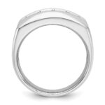 IBGoodman 14k White Gold Men's Polished and Satin 5-Stone 1 Carat AA Quality Diamond Ring - Image 2