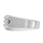 IBGoodman 14k White Gold Men's Polished and Satin 5-Stone 1 Carat AA Quality Diamond Ring - Image 5