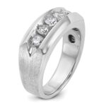 14k White Gold IBGoodman Men's Polished & Satin 5-Stone Ring Mounting - Image 8