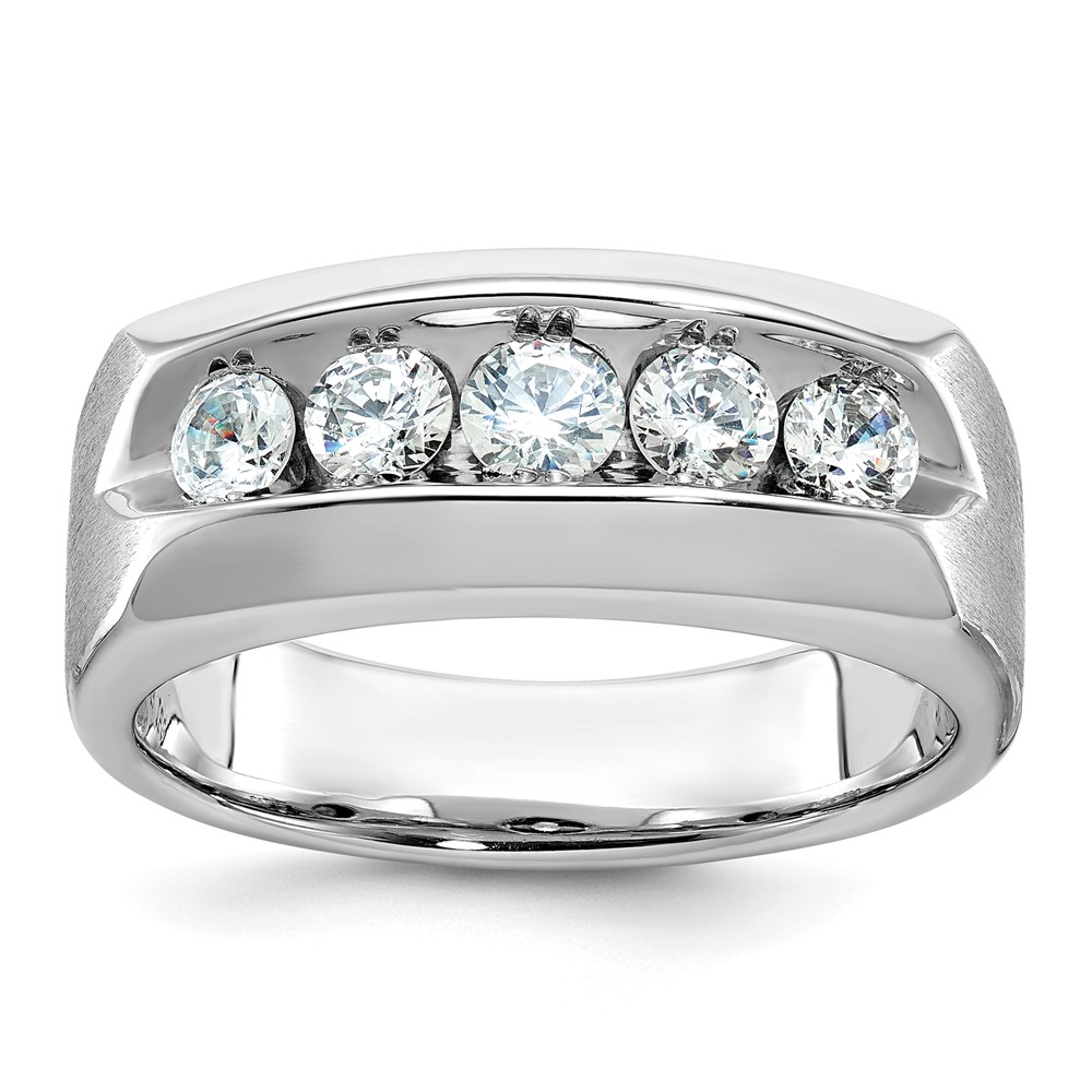 B63268-4WAA.jpg 14k White Gold IBGoodman Men's Polished & Satin 5-Stone Ring Mounting - Image 1