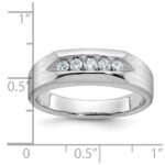 IBGoodman 14k White Gold Men's Polished and Satin 5-Stone 1/4 Carat AA Quality Diamond Ring - Image 2