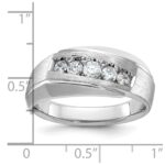14k White Gold IBGoodman Men's Polished & Satin 5-Stone Ring Mounting - Image 3