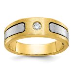 14k Two-tone IBGoodman Men's Polished and Satin Diamond Ring Mounting