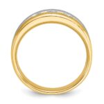 14k Two-tone IBGoodman Men's Polished and Satin 1/4 carat Diamond Complete Ring - Image 2