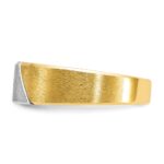 14k Two-tone IBGoodman Men's Polished and Satin 1/20 carat Diamond Complete Ring - Image 3