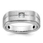 14k White Gold IBGoodman Men's Polished and Satin Diamond Ring Mounting