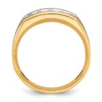 IBGoodman 10k Two-tone Men's Polished Satin and Grooved 5-Stone Ring Mounting - Image 2