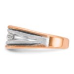 IBGoodman 14k White and Rose Gold Men's Polished Satin and Grooved 5-Stone Ring Mounting - Image 5