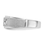 14k White Gold IBGoodman Men's Polished and Satin 3/8 carat Diamond Complete Ring - Image 5