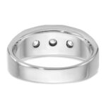 14k White Gold IBGoodman Men's Polished and Satin 3/8 carat Diamond Complete Ring - Image 7