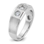 14k White Gold IBGoodman Men's Polished and Satin 3/8 carat Diamond Complete Ring - Image 8