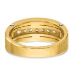 14k Two-tone IBGoodman Men's Polished Satin & Grooved Ring Mounting - Image 7