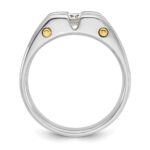 IBGoodman 10k Two-tone Men's Polished Satin and Cut-Out 3-Stone 3/4 Carat A Quality Diamond Ring - Image 2
