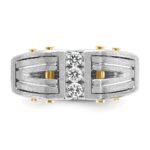 14k Two-tone IBGoodman Men's Polished and Satin Diamond Ring Mounting - Image 6