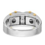 14k Two-tone IBGoodman Men's Polished and Satin 1/4 carat Diamond Complete Ring - Image 7