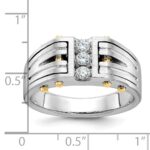 14k Two-tone IBGoodman Men's Polished and Satin Diamond Ring Mounting - Image 3