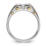 14k Two-tone IBGoodman Men's Polished and Satin 1/2 carat Diamond Complete Ring - Image 2