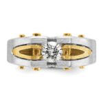 14k Two-tone IBGoodman Men's Polished and Satin Diamond Ring Mounting - Image 6