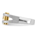 IBGoodman 14k Two-Tone 3/8 carat Lab Grown Diamond VS/SI+ G+ Polished and Satin Cut-Out Solitaire Complete Men's Ring - Image 4