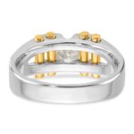 IBGoodman 14k Two-Tone 3/8 carat Lab Grown Diamond VS/SI+ G+ Polished and Satin Cut-Out Solitaire Complete Men's Ring - Image 6