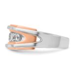 IBGoodman 14k White and Rose Gold Men's Polished and Cut-Out 5-Stone 1 Carat AA Quality Diamond Ring - Image 5