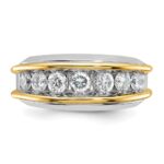IBGoodman 14k Two-tone 1 1/2 carat Lab Grown Diamond VS/SI+ G+ Complete Men's Ring - Image 4