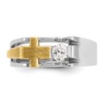IBGoodman 10k Two-tone Men's Polished Satin and Cut-Out 1/3 Carat A Quality Diamond Cross Ring - Image 6