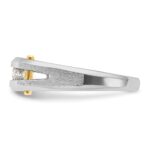 IBGoodman 14k Two-tone Men's Polished Satin and Cut-Out 5-Stone 1/4 Carat AA Quality Diamond Ring - Image 4