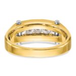 IBGoodman 14k Two-tone 1/2 carat Lab Grown Diamond VS/SI+ G+ Five Stone Complete Polished and Satin Men's Ring - Image 5