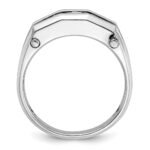 IBGoodman 14k White Gold Five Stone Polished and Satin Men's Ring Mounting - Image 2