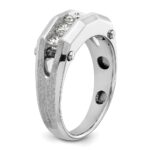 IBGoodman 14k White Gold Five Stone Polished and Satin Men's Ring Mounting - Image 8