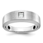 14k White Gold IBGoodman Men's Polished and Satin Diamond Ring Mounting