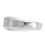14k White Gold IBGoodman Men's Polished and Satin 1/6 carat Diamond Complete Ring - Image 5