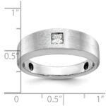 14k White Gold IBGoodman Men's Polished and Satin Diamond Ring Mounting - Image 3