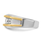 IBGoodman 14k Two-tone 1 carat Lab Grown Diamond VS/SI+ G+ Complete Men's Ring - Image 3