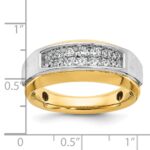 14k Two-tone IBGoodman Men's Polished and Satin 2-Row Ring Mounting - Image 3