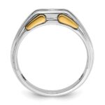 14k Two-tone IBGoodman Men's Polished and Satin 1/5 carat Diamond Complete Ring - Image 2