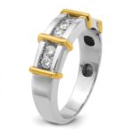 IBGoodman 14k Two-tone Men's Polished 7-Stone 1/2 Carat AA Quality Diamond Ring - Image 8