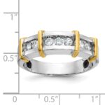IBGoodman 14k Two-tone Men's Polished 7-Stone 1/2 Carat AA Quality Diamond Ring - Image 3