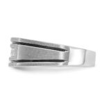 IBGoodman 14k White Gold Men's Polished Satin and Grooved Square 5-Stone Ring Mounting - Image 5